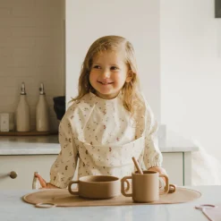 Long-sleeved Bib with integrated pocket 6-24m - Les Fleurs