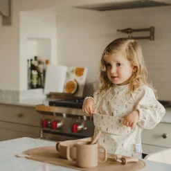 Long-sleeved Bib with integrated pocket 6-24m - Les Fleurs