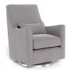 Luca Rocking and Swivel Chair - Pebble Grey / Steel