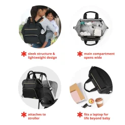 Mainframe Wide Open Diaper Backpack - Black