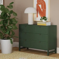 Margot 6 Drawers Dresser - Forest Green