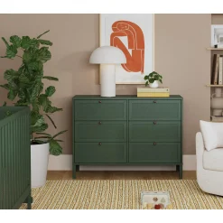 Margot 6 Drawers Dresser - Forest Green