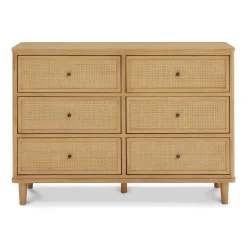 Marin with Cane 6 Drawer Assembled Dresser - Honey and Honey Cane