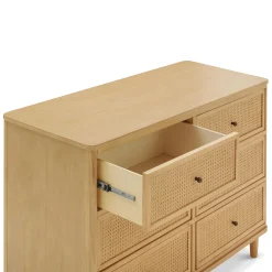 Marin with Cane 6 Drawer Assembled Dresser - Honey and Honey Cane