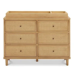 Marin with Cane 6 Drawer Assembled Dresser - Honey and Honey Cane