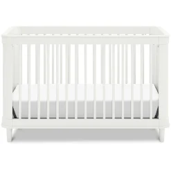 Marin with Cane 3-in-1 Convertible Crib - Warm White and Honey Cane