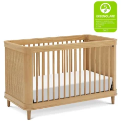 Marin with Cane 3-in-1 Convertible Crib - Honey and Honey Cane