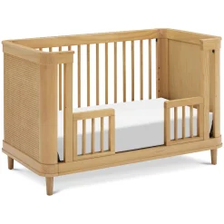 Marin with Cane 3-in-1 Convertible Crib - Honey and Honey Cane