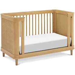 Marin with Cane 3-in-1 Convertible Crib - Honey and Honey Cane