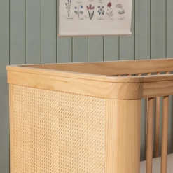Marin with Cane 3-in-1 Convertible Crib - Honey and Honey Cane