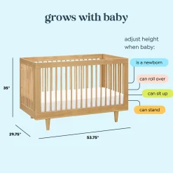 Marley 3-in-1 Convertible Crib - Honey