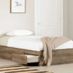 Mates Bed with 3 Drawers - Arlen Weathered Oak