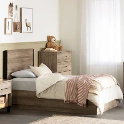 Mates Bed with 3 Drawers - Arlen Weathered Oak