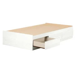 Mates Bed With 3 Drawers- Arlen White Pine