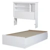 Mates Bed With Bookcase Headboard Set - Vito Pure White