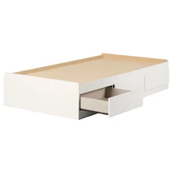 Mates Twin Bed with 3 drawers - Pure White