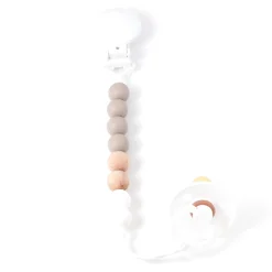 Maxi Wood Pacifier Clip - Taupe