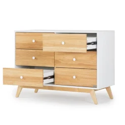 Merry 6-Drawer Dresser - White/Natural