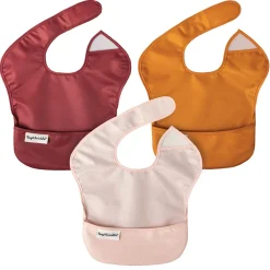 Mess-proof Easy Bib 3-pack - Rose/Burgundy/Cinna