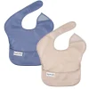 Mess-proof Easy Bib 2-pack - Blue / Taupe
