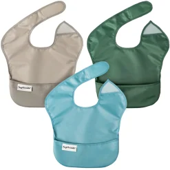 Mess-proof Easy Bib 3-pack - Slate/Gray/Olive