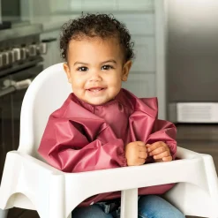 Mess-proof Full Sleeve Bib 2 Pack - Rose/ Burgundy