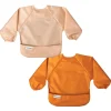 Mess-proof Full Sleeve Bib 2 Pack - Sand / Cinnamon