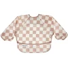 Mess-proof Full Sleeved Bib - Brown Checkers 6-24m