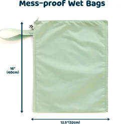 Mess-proof Wet Bags 2-Pack - Black / Sage Checkers