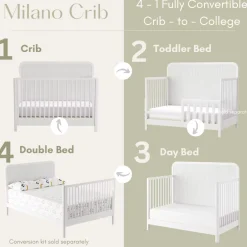 Milano Convertible Crib - White