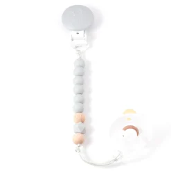 Mini Wood Pacifier Clip - Gray