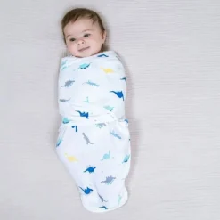 Minky Easy Swaddle Wrap (3) - Dino