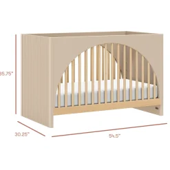 Moab 3-in-1 Convertible Crib - Taupe/Ash