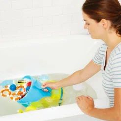 Moby Scoop and Splash Bath Toy Organizer - Blue/Yellow