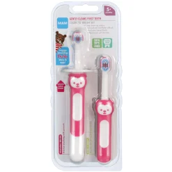 5months+ Learn to Brush Baby Toothbrushes (2) - Pink