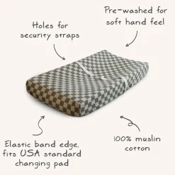 Muslin Changing Pad Cover - Fog