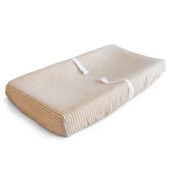 Muslin Changing Pad Cover - Natural Stripe