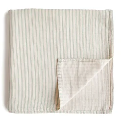 Muslin Swaddle Blanket - Nat Green