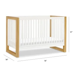 Nantucket 3-in-1 Convertible Crib with Toddler Bed Conversion Kit - Warm White / Honey