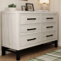 Newbern 6-Drawer Assembled Dresser - White Driftwood