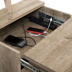 Nightstand Charging Station - Versa Weathered Oak