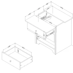 Nightstand Charging Station - Vito Pure White