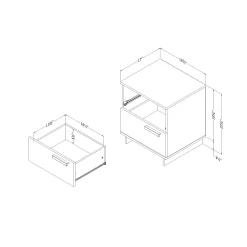 Nightstand with 2 Drawers - Cavalleri Nordik Oak