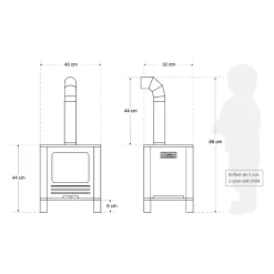 Nordik Fireplace - Naturel/Black