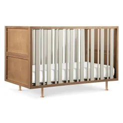 Novella Crib with Toddler Bed Conversion Kit - Stained Ash / Ivory