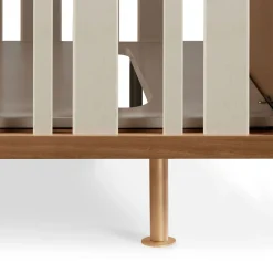 Novella Crib with Toddler Bed Conversion Kit - Stained Ash / Ivory