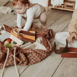 Organic Grid Brown Storage Bag