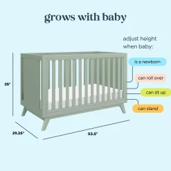 Otto 3-in-1 Convertible Crib- Sage