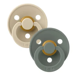 Pacifier Bibs (2) 0-6m - Vanilla/Pine (Size 1)