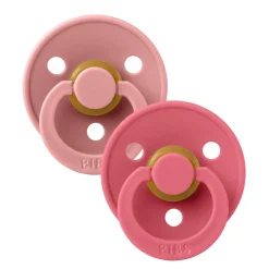 Pacifier Bibs (2) 0-6m - Dusty Pink/Coral (Size 1)